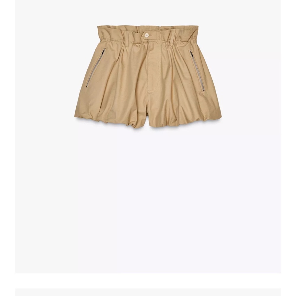 Women's Tan Paperbag Shorts